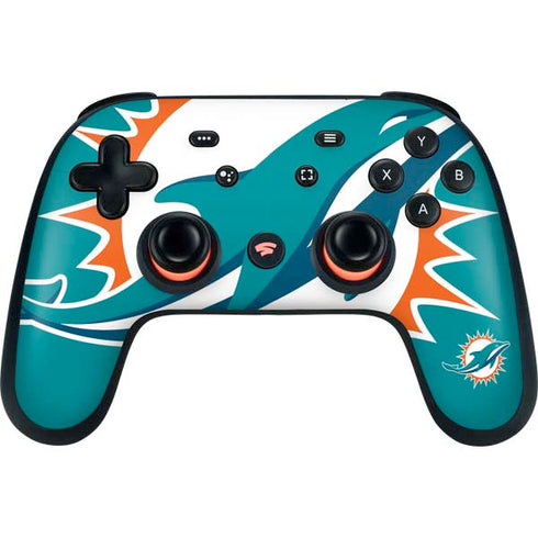 NFL Miami Dolphins Large Logo Google Stadia Controller Skin